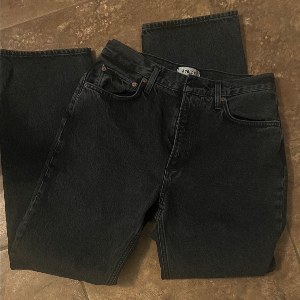 Agolde Womenâs Relaxed Straight Jeans In Washed Black Maybe Wore Once